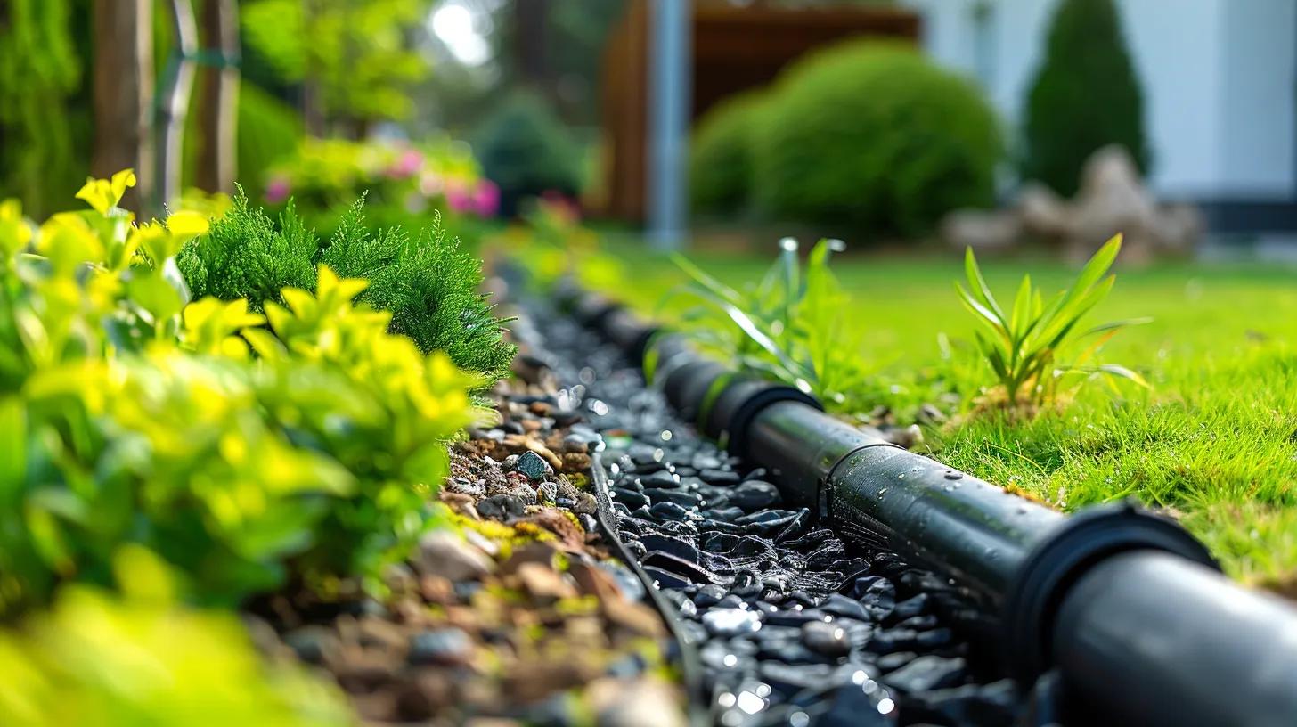 Well-installed drainage system in a residential yard demonstrating effective water management