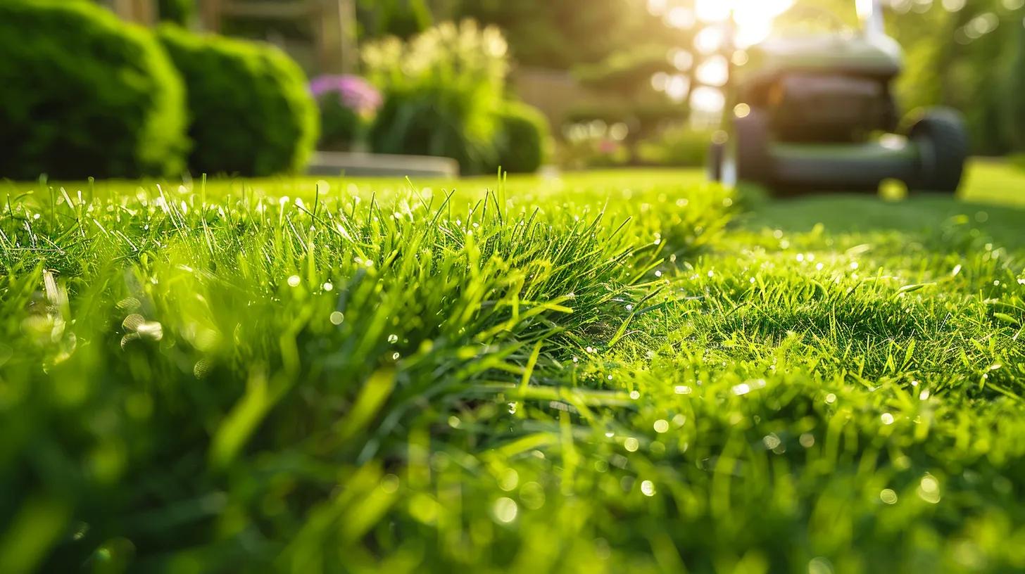 Close-up of a freshly mowed lawn demonstrating professional lawn care